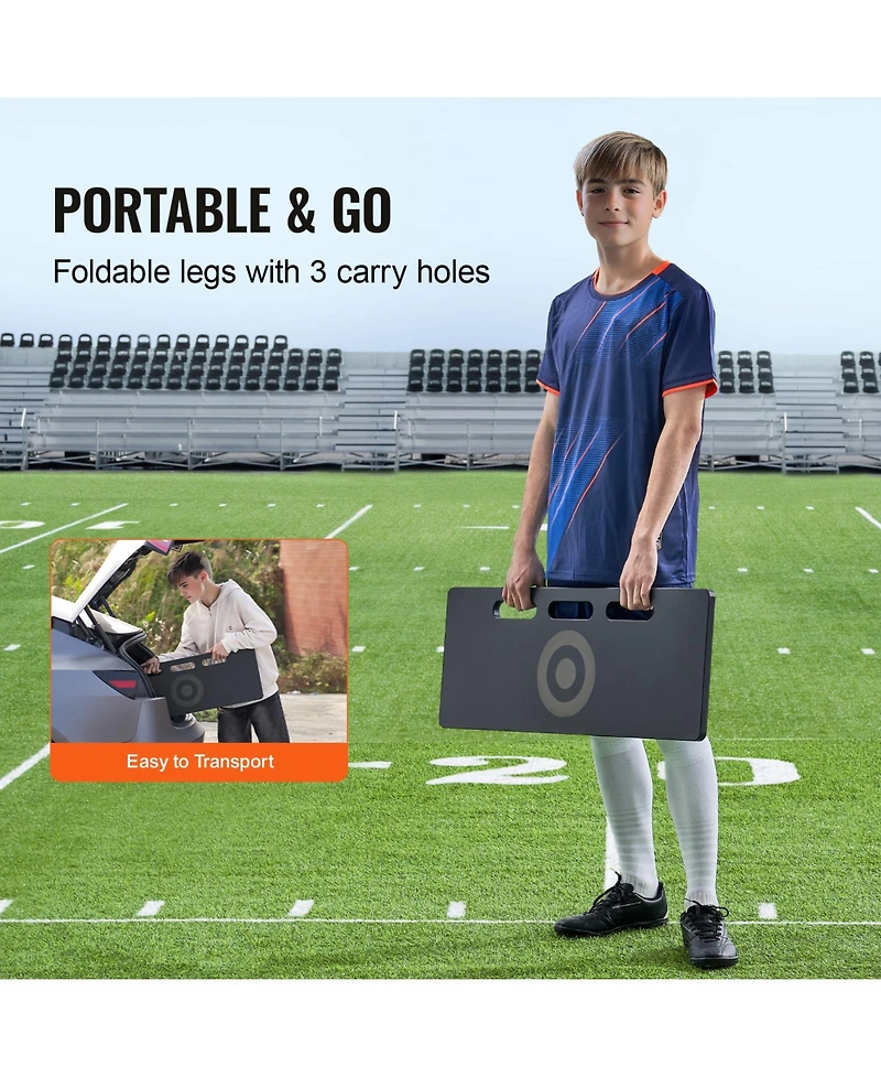 Hongge 32 x 12 in Foldable Hdpe Soccer Kickback Rebound Board