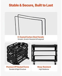 Hongge Tennis Ball Hopper Cart with Convertible Stand Handle