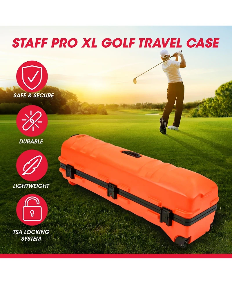 Skb Cases Ata Staff Pro Xl Hard Plastic Storage Cart Golf Travel Case