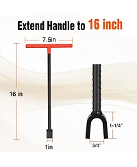Xdovet Water Meter Key 16 Inch Steel T-handle 4-way Cross