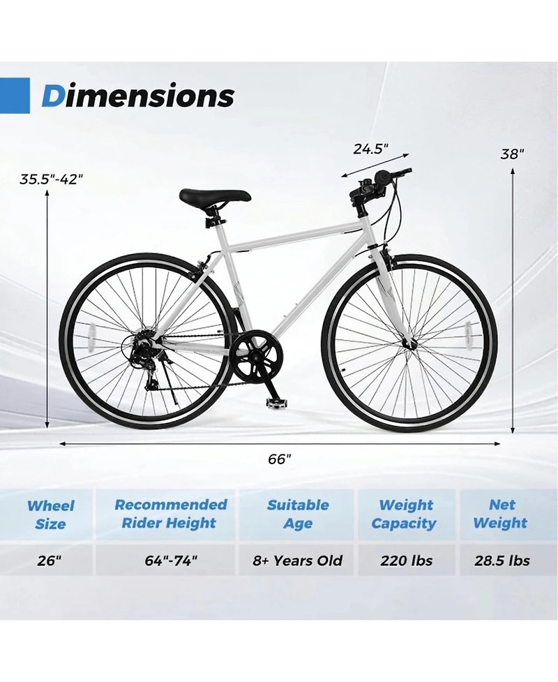 Hongge 26-Inch Mountain Bike with 6-Speed Shimano Twist Shifter