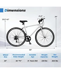 Hongge 26-Inch Mountain Bike with 6-Speed Shimano Twist Shifter