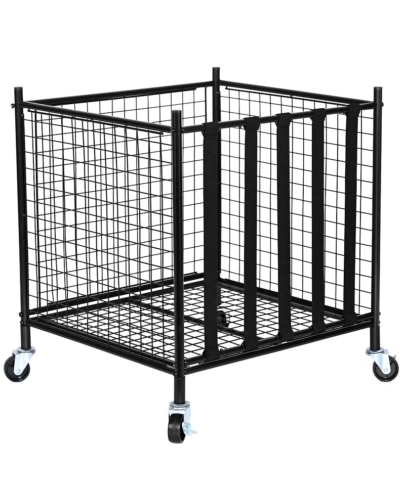 Hongge Rolling Sports Ball Storage Cart with Lockable Steel Cage