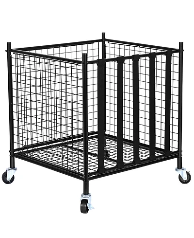 Hongge Rolling Sports Ball Storage Cart with Lockable Steel Cage