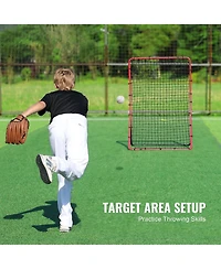 Hongge Adjustable-Angle Baseball PitchBack Rebounder Net 4 x 5.5 ft