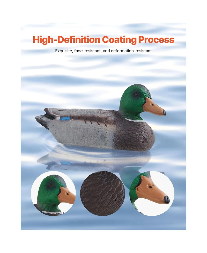 Hongge Realistic Weighted Keel Floating Duck Decoys 6-Pack for Hunting