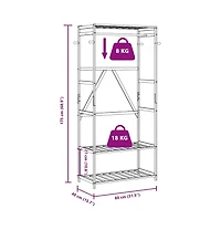 vidaXL Clothes Rack with Shelves 31.5"x15.7"x68.9" Bamboo
