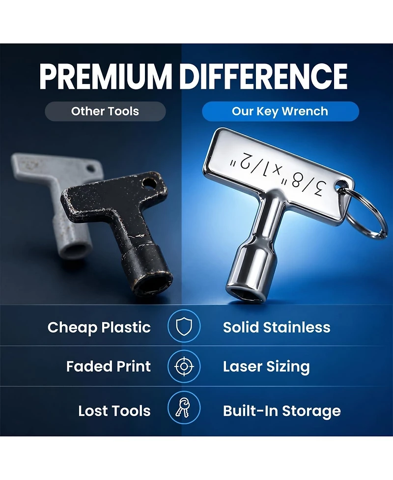 Xdovet Valve Key Stainless Steel Wrench