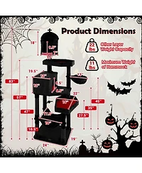 Sugift Gothic Cat Tree with 2 Cat Condos and Coffin Bed for Indoor Cats