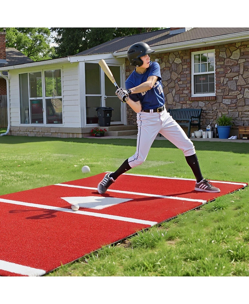 Hongge 12 x 6 ft Anti-Fade Synthetic Turf Baseball Batting Mat