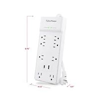 CyberPower 8-Outlet Surge Protector Power Strip with Usb Charging 6 ft.
