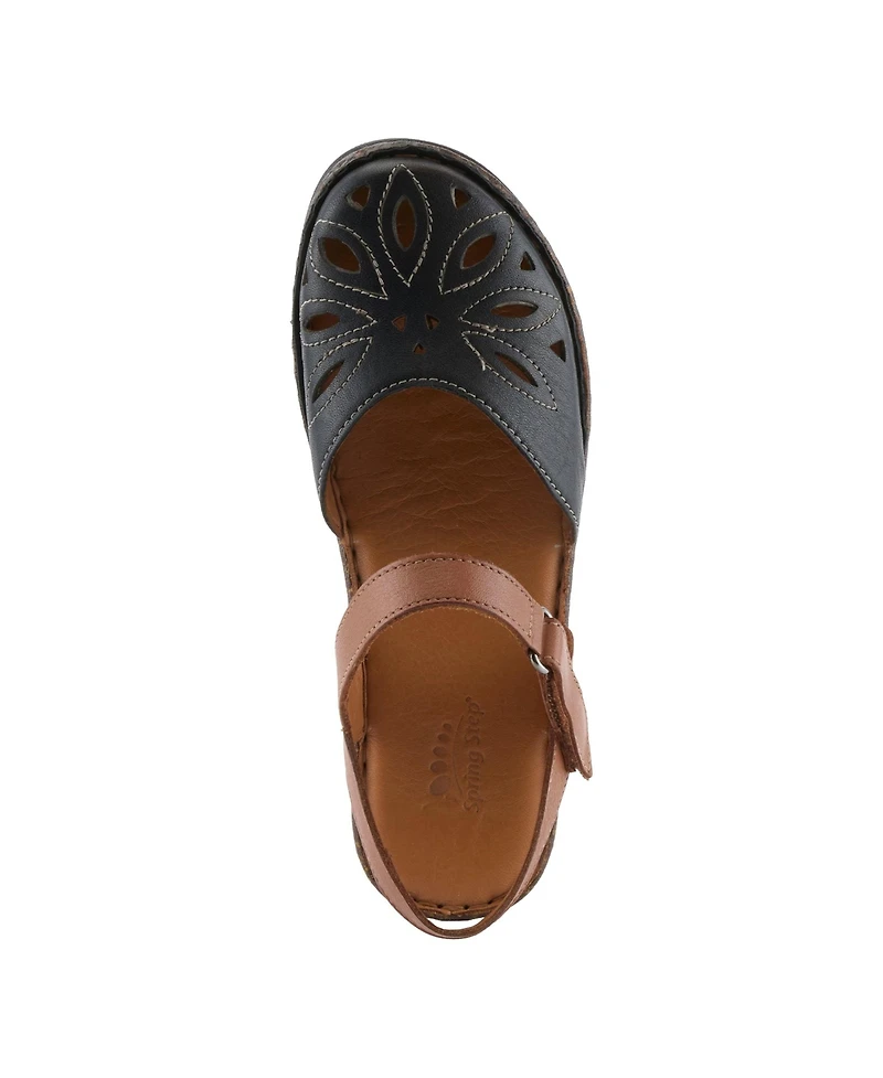 Spring Step Women's Azmira Mary Jane with Laser-Cut Detail Sandals