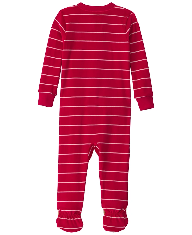 Carters Baby Boys' Moose Striped 2-Way Zip Dream Plush Snug-Fit Footed Pajama