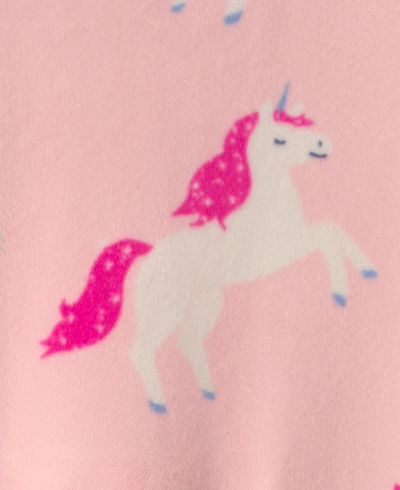 Carters Baby Girls' Unicorn 2-Way Zip Dream Plush Snug-Fit Footed Pajama