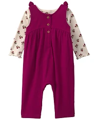 Carters Baby Girls' Long-Sleeve Top and Floral Overall 2-Piece Set
