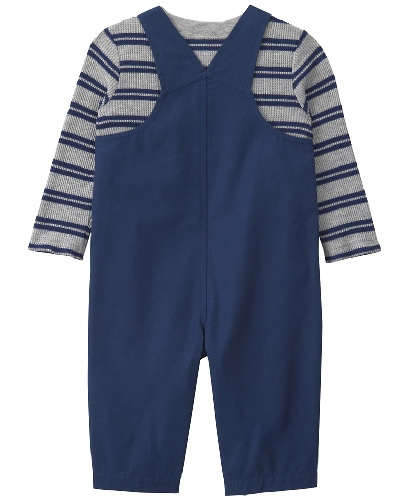 Carters Baby Boys' Striped Sports Thermal T-Shirt and Overall 2-Piece Set