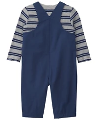 Carters Baby Boys' Striped Sports Thermal T-Shirt and Overall 2-Piece Set