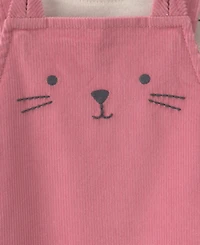 Carters Baby Girls' Cat Long-Sleeve Top and Corduroy Overall, 2-Piece Set