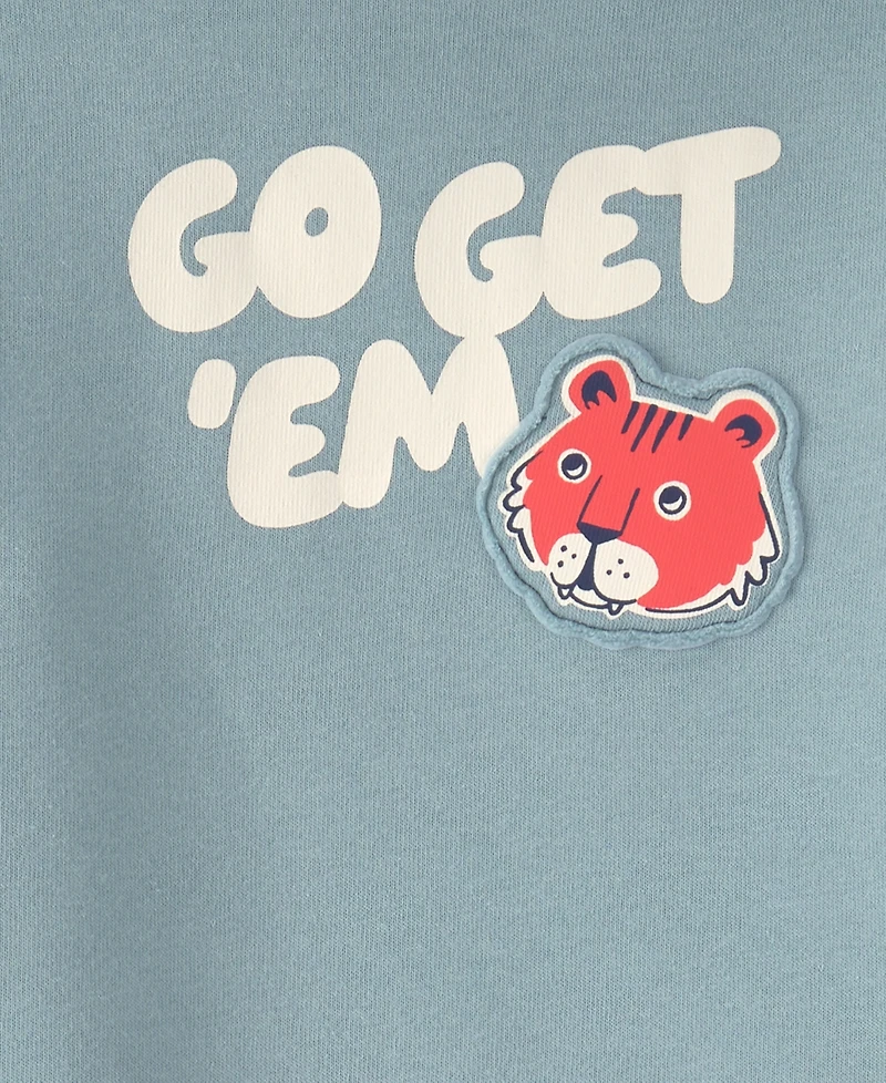 Carter's Baby Boys' Go Get Em Tiger Graphic Fleece Hooded Sweatshirt and Pants, 2-Piece Set