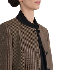 Jones New York Women's Military-Inspired Mini Dot Knit Jacquard Jacket