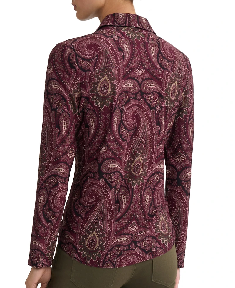 Jones New York Women's Printed Two-Pocket Button-Front Shirt