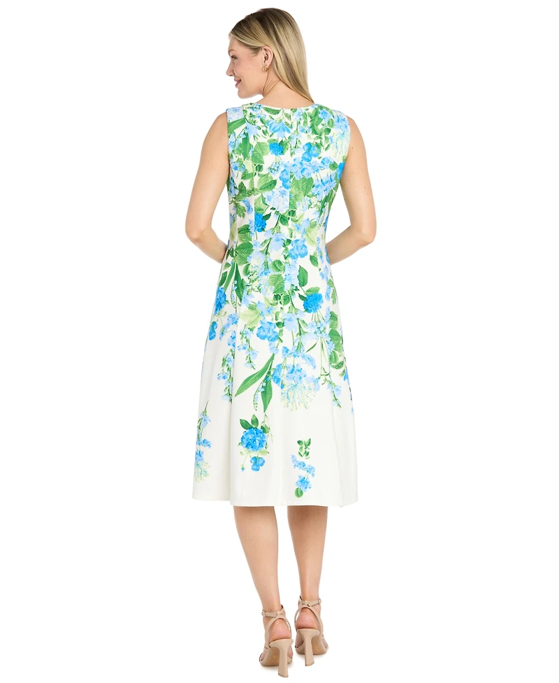 R & M Richards Women's Crewneck Midi Dress