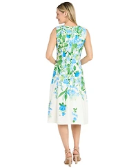 R & M Richards Women's Crewneck Midi Dress
