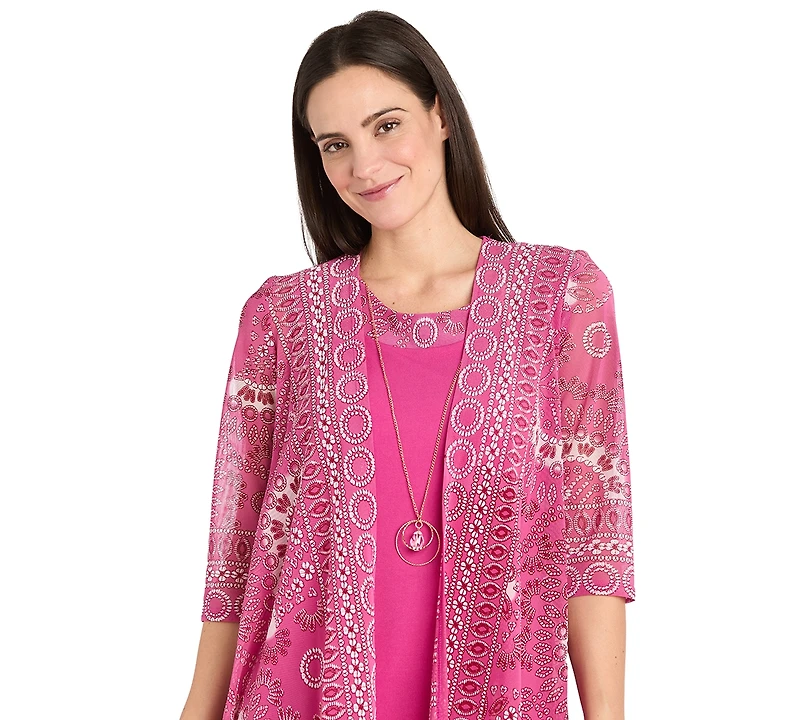 R & M Richards Women's Crewneck Jacket Dress