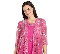 R & M Richards Women's Crewneck Jacket Dress