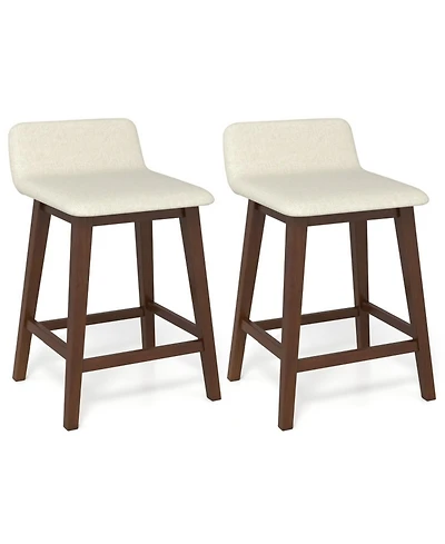 Sugift Set of 2 24 Inch Counter Height Bar Stools with Low Back