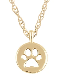 Macy's Small Dog Paw Necklace in 14k Yellow Gold