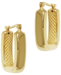 Macy's Sculptured Bold Rectangle Hoop Earrings in 14k Yellow Gold