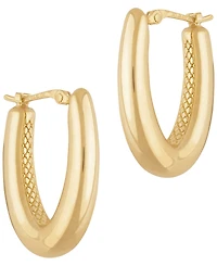 Macy's Sculptured Medium V-Shaped Hoop Earrings in 14k Yellow Gold