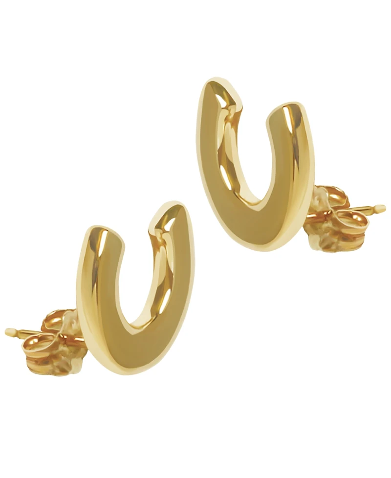 Macy's Sculptured Horseshoe Stud Earrings in 14k Yellow Gold