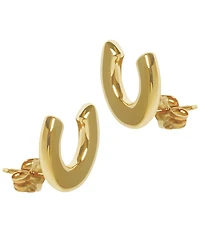 Macy's Sculptured Horseshoe Stud Earrings in 14k Yellow Gold