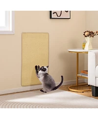 Sugift 2 Piece Cat Scratcher Mat Set Natural Sisal Pads