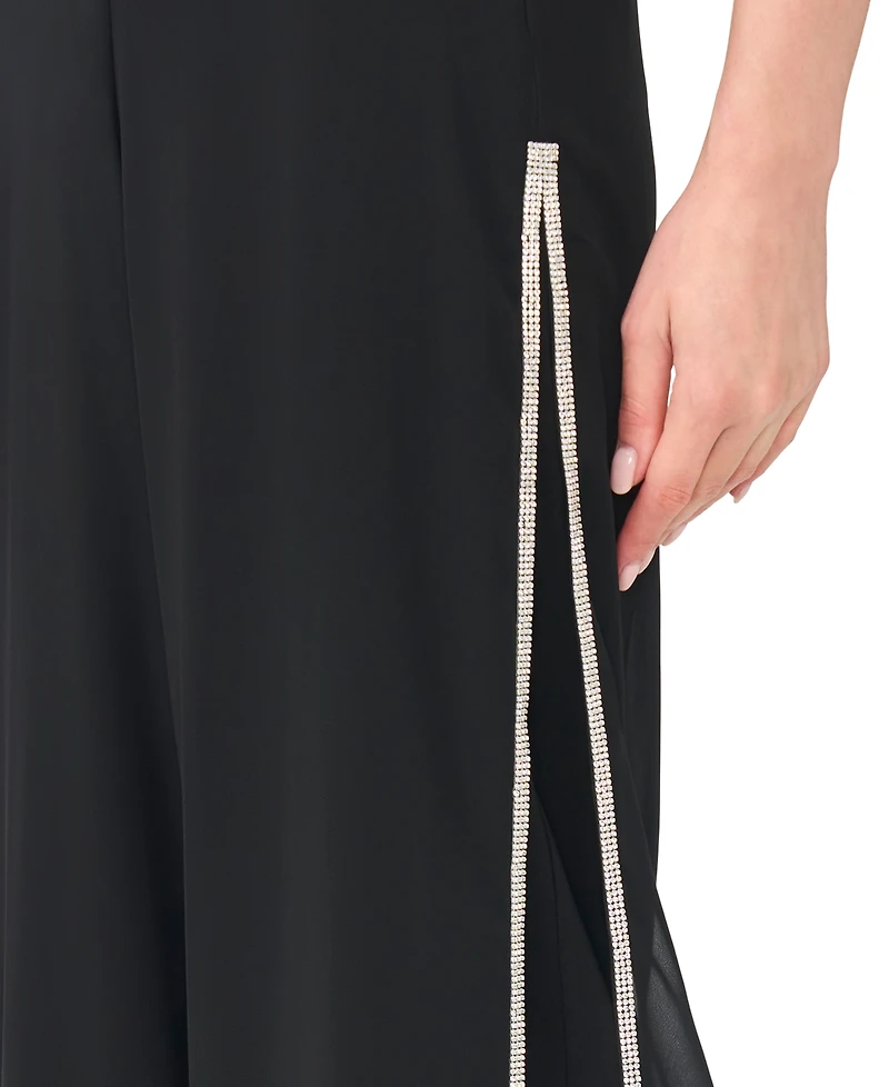 Msk Women's Embellished Side Split Pants