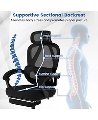 Sugift Ergonomic High Back Mesh Office Chair with Retractable Footrest and Adjustable Headrest