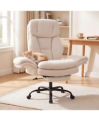 Sugift Ergonomic Cross Legged Big and Tall Executive Office Chair with Retractable Footrest