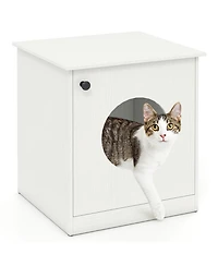 Sugift Modern Cat Litter Box Enclosure Side Table for Small to Large Cats