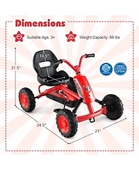 Sugift Kids 4-Wheel Go Kart with Adjustable Seat and Steering Handlebars, Supports up to 66 lbs, Ages 3+