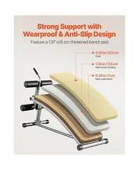 Hongge Curved Decline Sit Up Ab Bench with Reverse Crunch Handle