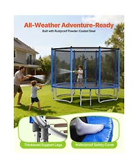 Hongge 12 feet Round Recreational Trampoline Rated to 400 lbs