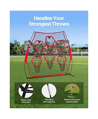 Hongge 8 x 8 feet Football Throwing Target Practice Net with Carry Case