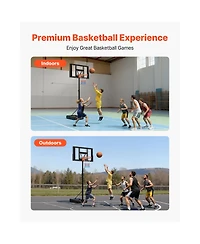 Hongge Height Adjustable Basketball Hoop System with 44 in Backboard