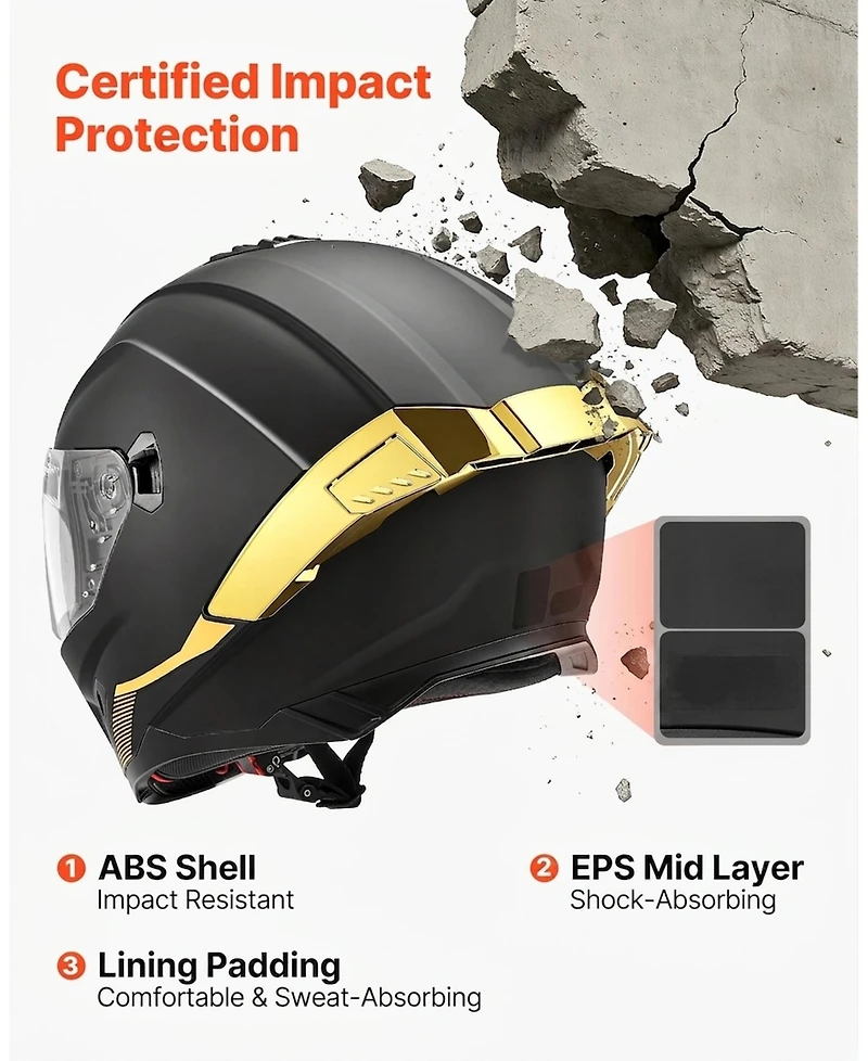 Hongge Dual Visor Full Face Motorcycle Helmet for Adult Riders