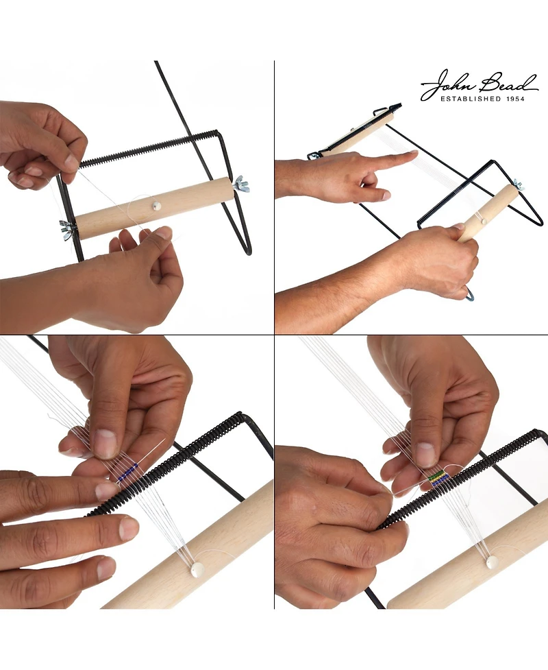 John Bead Light-Weight Metal Bead Loom Kit for Jewelry Making Bead Weaving