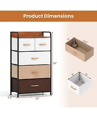 Sugift 5-Drawer Fabric Dresser with Removable Fabric Bins