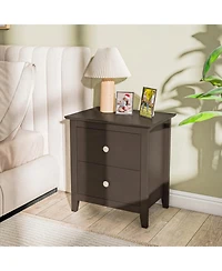 Sugift Modern 2-Drawer Nightstand for Small Spaces