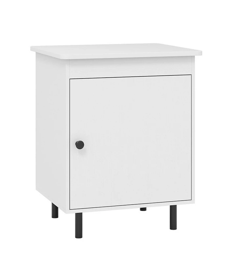 Sugift Mid Century Nightstand End Table with Door 1-Piece
